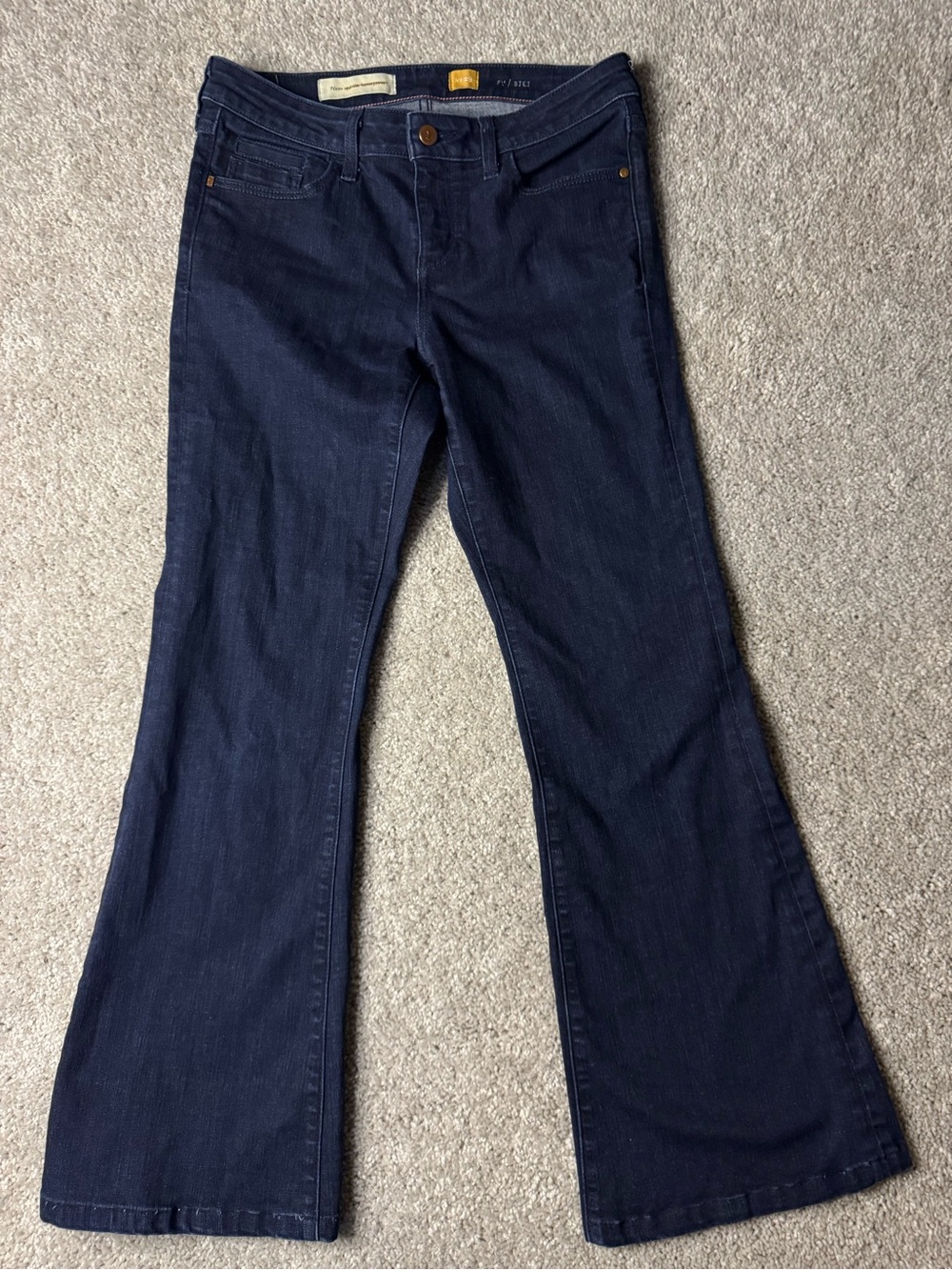 Pilcro and the Letterpress Dark Indigo Flare Jeans